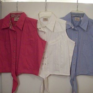 Women's Wrangler Petite Tie Waist Sleeveless Shirt